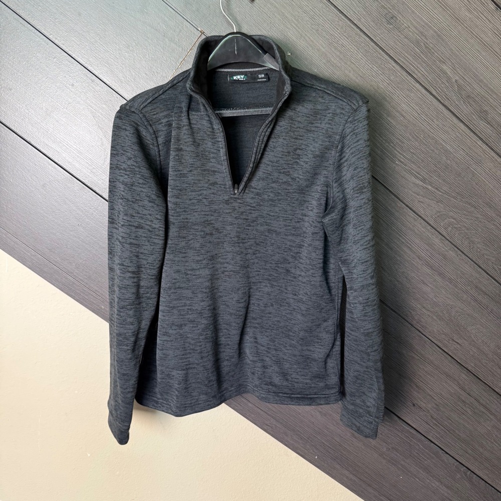 KEY Women's Quarter Zip Pullover Charcoal Heather Size Small Regular NWT